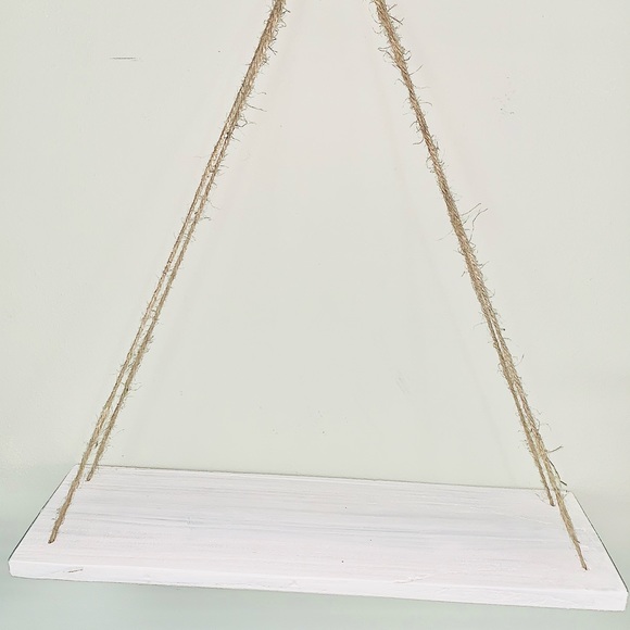 Boho White Wall Hanging Shelf - Picture 3 of 3